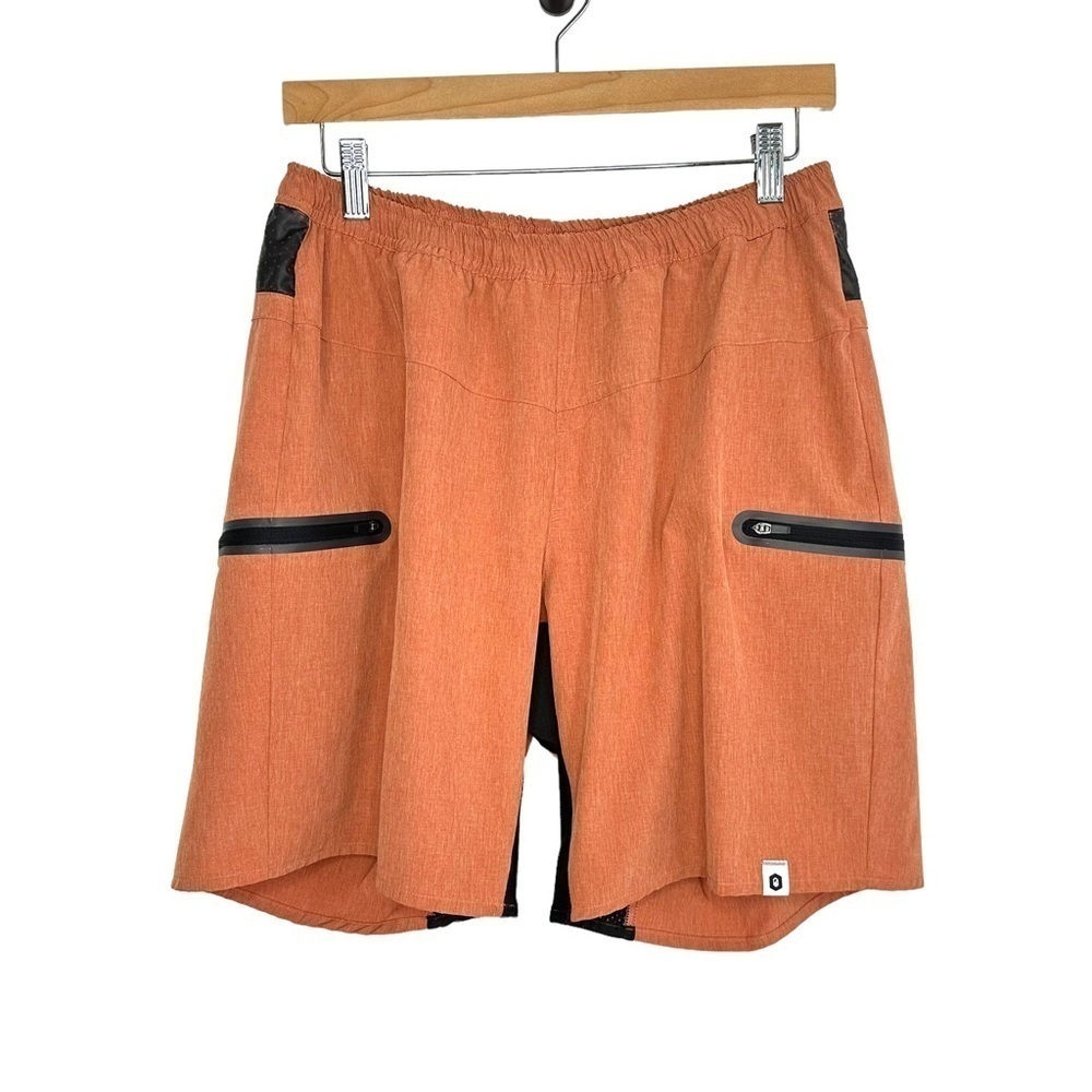 Ourcaste Mens Board Shorts Size Orange Lined Drawstring Pockets Swim Trunks